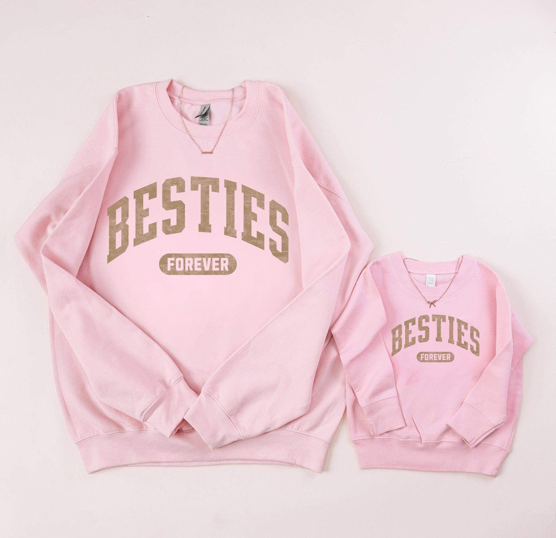 Besties Forever Pink Sweatshirts | Mom and Daughter Matching Sweatshirts | Mothers Day Gift for Moms & Kids | Mommy and Me sweatshirt