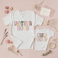Motherhood Childhood Shirt Natural Color, Minimalist Mom Shirt, Aesthetic Mama Tee, Soft Neutral Mom Life Shirt, Gift for Mom