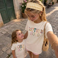 Motherhood Childhood Shirt Natural Color, Minimalist Mom Shirt, Aesthetic Mama Tee, Soft Neutral Mom Life Shirt, Gift for Mom