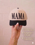 Mama Black Beige Hat Embroidered, Black Mom Hat, Neutral Mama Cap, Trendy Mom Hat, Gift for Mom, Everyday Baseball Cap