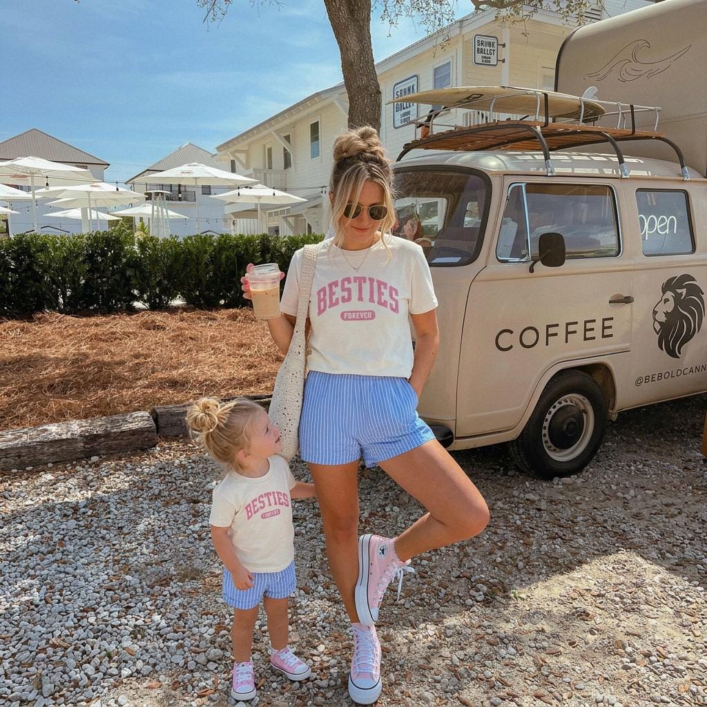Besties Forever Shirts | Mom and Daughter Matching Shirts | Mothers Day Gift for Moms & Kids | Cute Best Friend Matching Tee Family Shirts