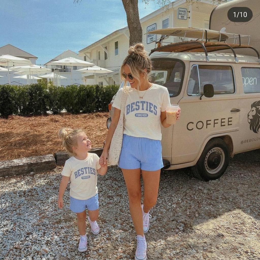Besties Forever Shirts | Mom and Daughter Matching Shirts | Mothers Day Gift for Moms & Kids | Cute Best Friend Matching Tee Family Shirts