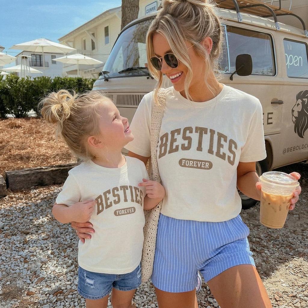 Besties Forever Shirts | Mom and Daughter Matching Shirts | Mothers Day Gift for Moms & Kids | Cute Best Friend Matching Tee Family Shirts