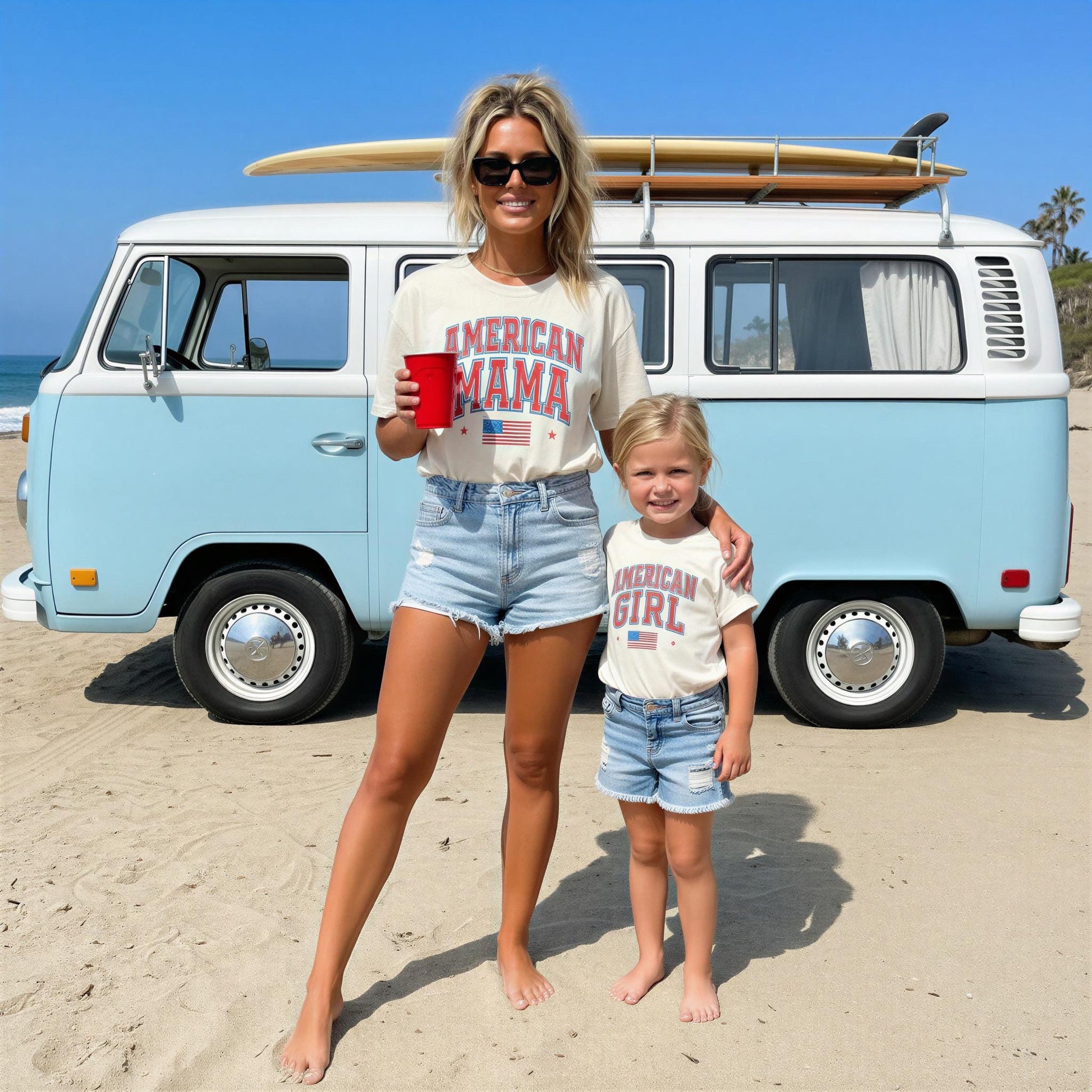 American Girl Mama 4th of July Shirt | Patriotic Mom Tee | USA Independence Day Outfit | Matching Family Patriotic Shirts