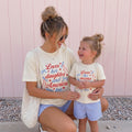 4th of July Mom and Me Shirts | Patriotic Matching Family Shirts | Loves Her Mama and America Too Tee | USA Mom Daughter Outfit