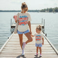 4th of July Family Matching Shirts | Loves Her Daughter Son and America Too | Patriotic Mom Dad Kids Shirts | USA Matching Outfits | mom me