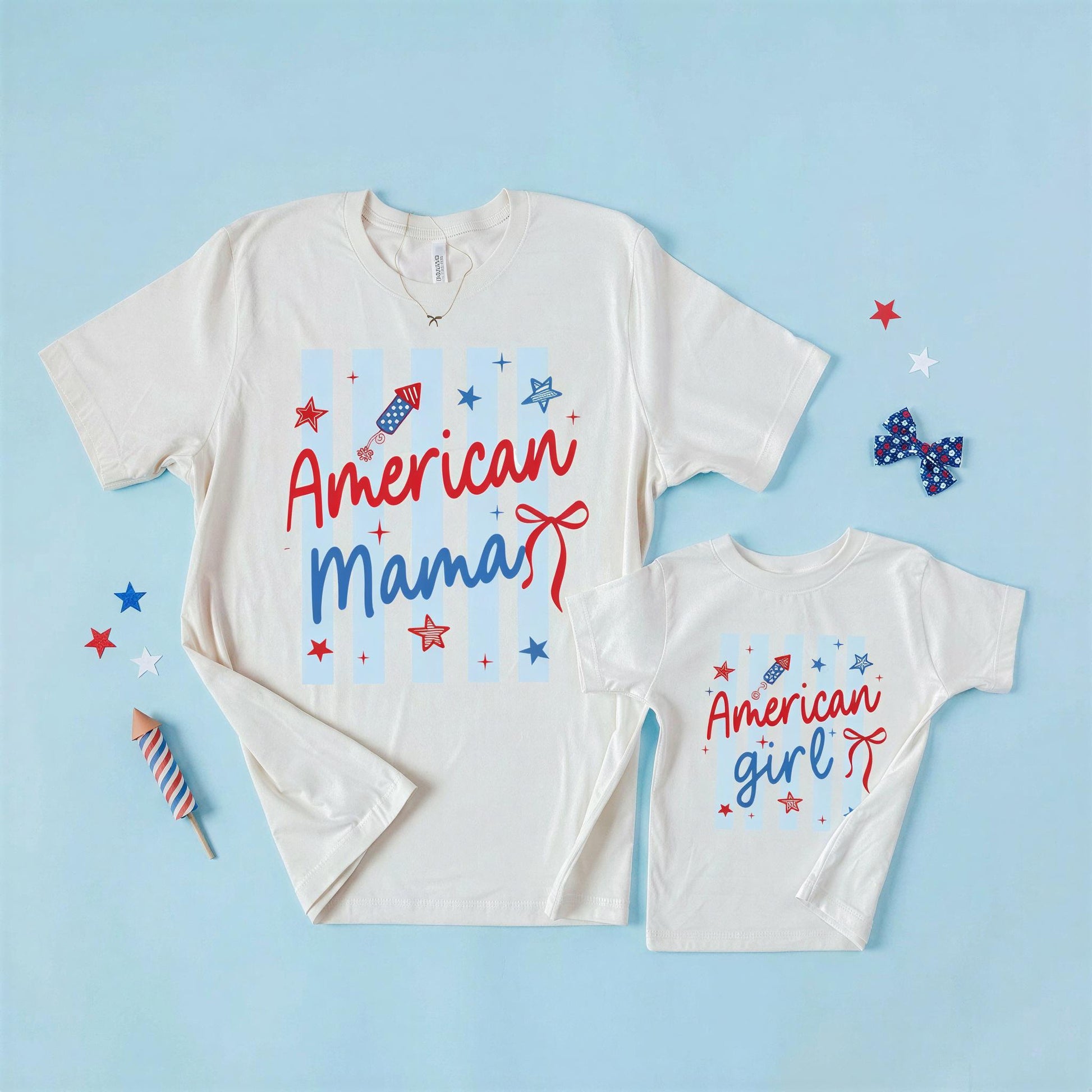 American Girl Mama 4th of July Shirt | Patriotic Mom Tee | USA Independence Day Outfit | Matching Family Patriotic Shirts