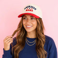 American Mama Hat Red Snapback | Patriotic Mom Hat | 4th of July Cap | USA Mom Baseball Hat | Red White Blue Outfit Mom Gift