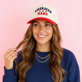 American Mama Hat Red Snapback | Patriotic Mom Hat | 4th of July Cap | USA Mom Baseball Hat | Red White Blue Outfit Mom Gift