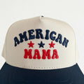 Blue American Mama Hat Snapback | Patriotic Mom Hat | 4th of July Cap | USA Mom Baseball Hat | Red White Blue Outfit Mom Gift