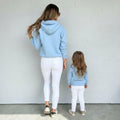Mama and Mini Blue Hoodies 4th of July | Patriotic Matching Family Hoodies Set | USA Mom & Kid Outfit | Red White Blue Sweatshirts