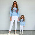 Mama and Mini Blue Hoodies 4th of July | Patriotic Matching Family Hoodies Set | USA Mom & Kid Outfit | Red White Blue Sweatshirts