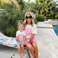 Mommy and Me Matching Pool Day Shirts | Summer Matching Shirts | Mom and Daughter Vacation Outfit | Beach Matching Tees | Pink Graphic Tee