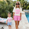 Mommy and Me Matching Pool Day Shirts | Summer Matching Shirts | Mom and Daughter Vacation Outfit | Beach Matching Tees | Pink Graphic Tee