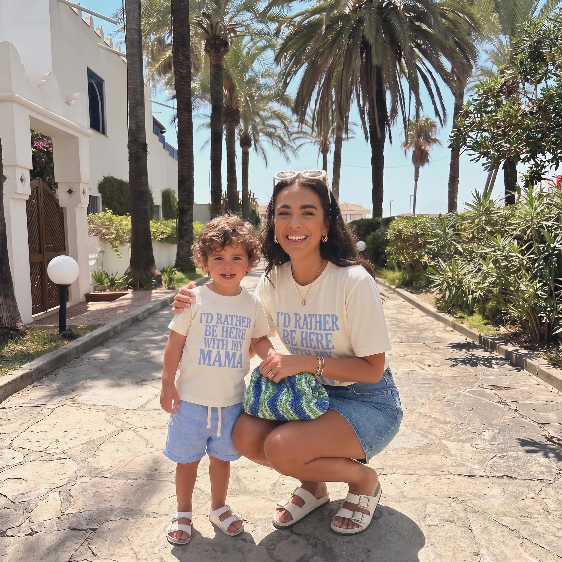 Mommy and Me Matching Shirts | I'd Rather Be Here with My Mini | I'd Rather Be Here with My Mama | Mom and Daughter Matching Tee