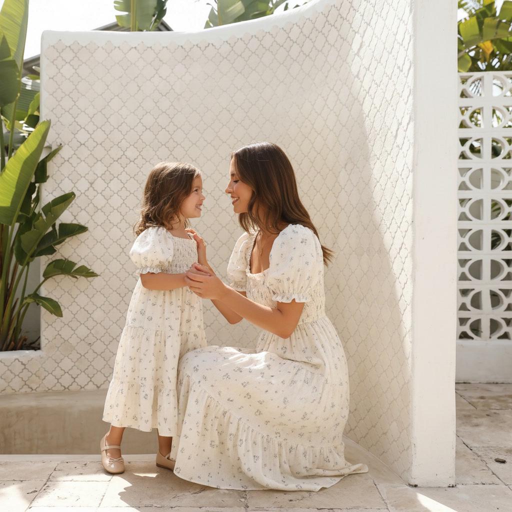 100% Cotton Mommy and Me Matching Dresses | Cotton Dresses | Mom and Daughter Matching Outfits | Family Photoshoot Dresses | Church Dress