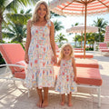 Mommy and Me Matching Dresses | Coastal Matching Dresses | 100% Cotton Mom and Daughter Dresses | Summer Beach Vacation Outfit | Strap Dress