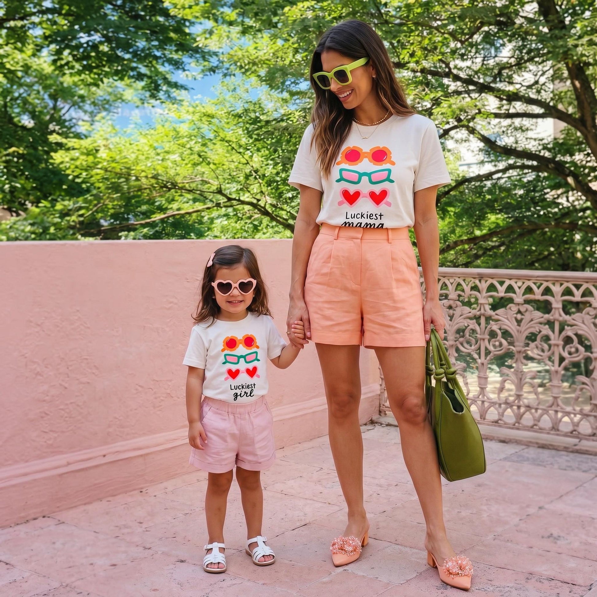 Mommy and Me Matching Shirts | Luckiest Mama Luckiest Mini | Mom and Daughter Matching Tees | Summer Vacation Outfit | Travel Matching Shirt