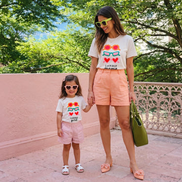 Mommy and Me Matching Shirts | Luckiest Mama Luckiest Mini | Mom and Daughter Matching Tees | Summer Vacation Outfit | Travel Matching Shirt