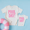 Mommy and Me Matching Pool Day Shirts | Summer Matching Shirts | Mom and Daughter Vacation Outfit | Beach Matching Tees | Pink Graphic Tee