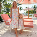 Mommy and Me Matching Dresses | Coastal Matching Dresses | 100% Cotton Mom and Daughter Dresses | Summer Beach Vacation Outfit | Strap Dress