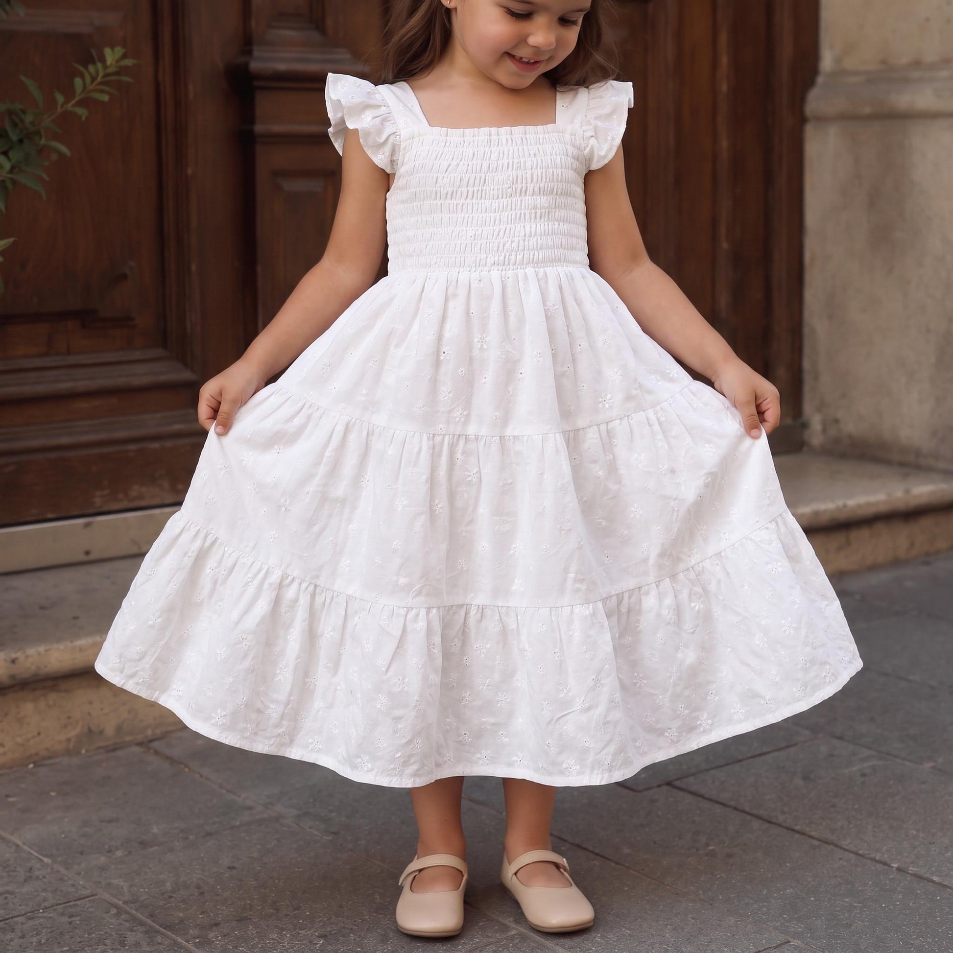 White Cotton Mommy and Me Matching Dresses | Cotton Dresses | Mom and Daughter Matching Outfits | Family Photoshoot Dresses | Church Dress