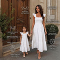 White Cotton Mommy and Me Matching Dresses | Cotton Dresses | Mom and Daughter Matching Outfits | Family Photoshoot Dresses | Church Dress