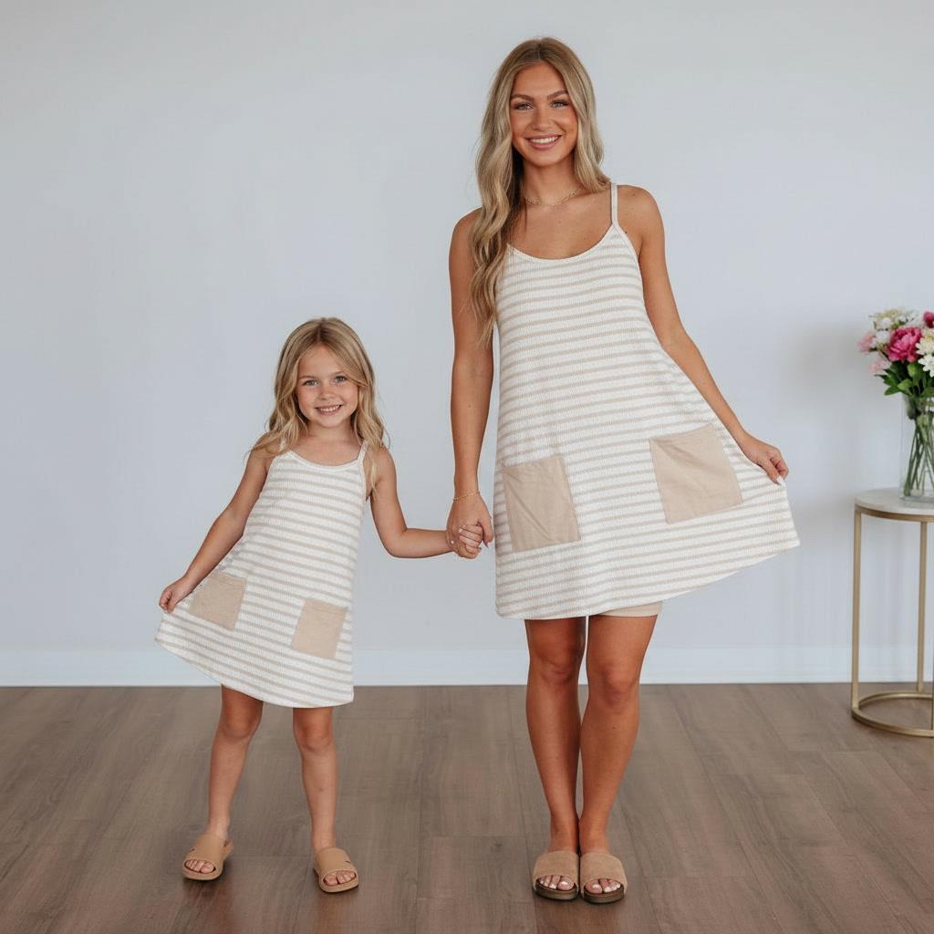 COPY Mommy and Me Matching Dresses | Mom and Daughter Matching Dresses with Built-In Shorts | Summer Family Photo Dresses |Comfy Everyday