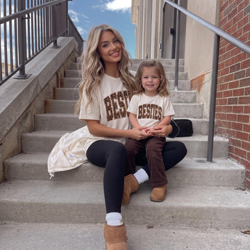 Mommy and Me Matching Shirts | Besties Forever Mom and Daughter Shirt | Leopard Print Matching Shirts | Neutral Mom Outfit | Mom fall shirt