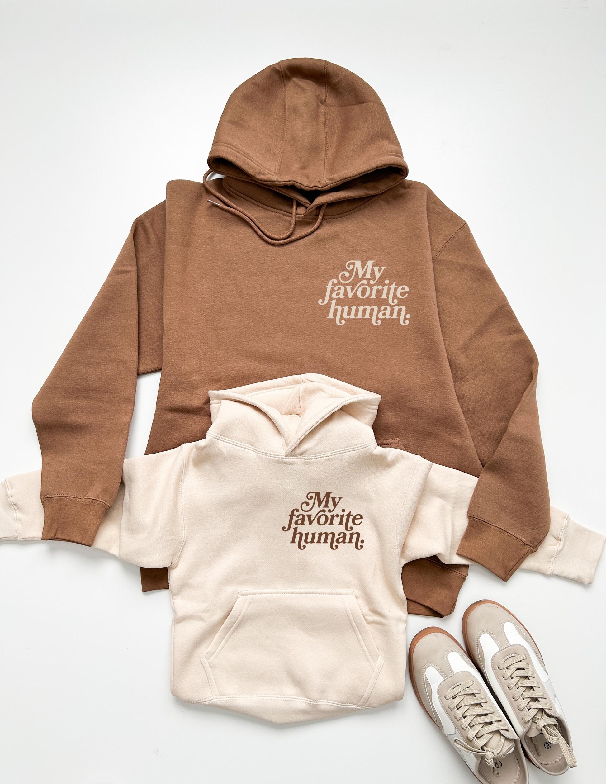My Favorite Human Matching Hoodies | Mommy and Me Matching Sweatshirts | Mom and Child Neutral Hoodies | Mama Mini Outfit | Family Matching