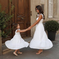 White Cotton Mommy and Me Matching Dresses | Cotton Dresses | Mom and Daughter Matching Outfits | Family Photoshoot Dresses | Church Dress