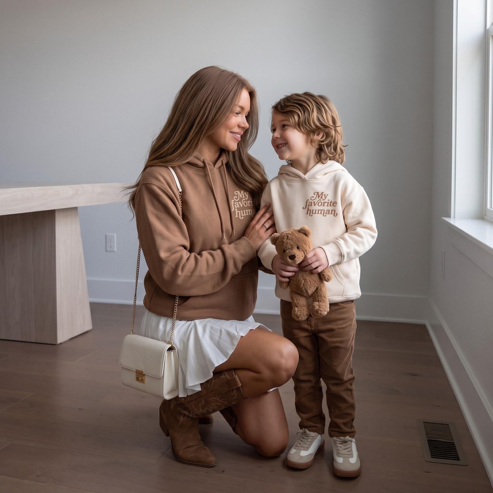 My Favorite Human Matching Hoodies | Mommy and Me Matching Sweatshirts | Mom and Child Neutral Hoodies | Mama Mini Outfit | Family Matching