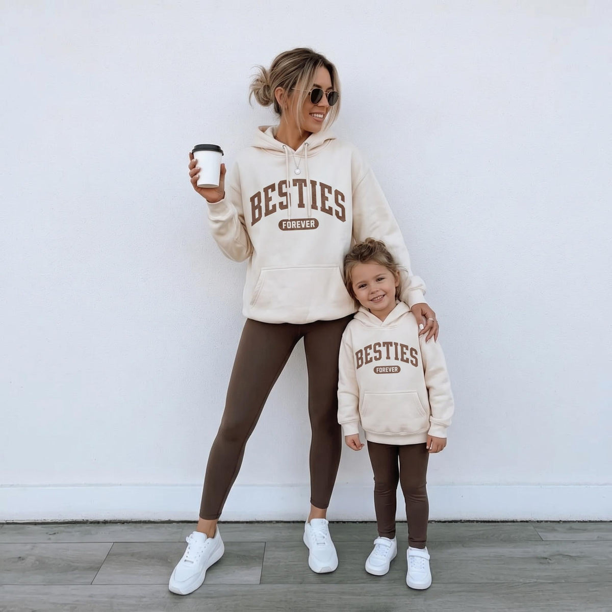 Mommy and Me Matching Hoodies | Besties Forever Sweatshirts | Mom and Kid Matching Outfit | Neutral Fall Hoodies | Mama Mini Sweatshirts