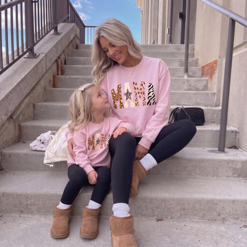 Mommy and Me Sweatshirts, mama and mini trendy sweatshirt, mother daughter matching outfits, edgy mom and girl fall shirt, matching outfit
