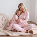 Matching Christmas Pajamas | Mommy and me Pink Gingerbread Bow Pajamas | Mom and Daughter Holiday PJs | Cute Christmas Family Pajamas