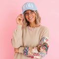 Mama Denim Hat | Embroidered Mom hat | Light Blue Mama Baseball Cap | Trendy Mom Hat | Vintage Washed Denim Casual Mom hat | Gift for mom