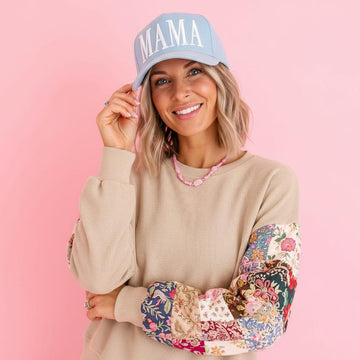 Mama Denim Hat | Embroidered Mom hat | Light Blue Mama Baseball Cap | Trendy Mom Hat | Vintage Washed Denim Casual Mom hat | Gift for mom