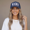 Mama Embroidered Hat for Moms | Dark Blue mom snapback hat | Everyday Mom Hat | Gift for Mom | Mom Uniform | Vintage Style Denim hat