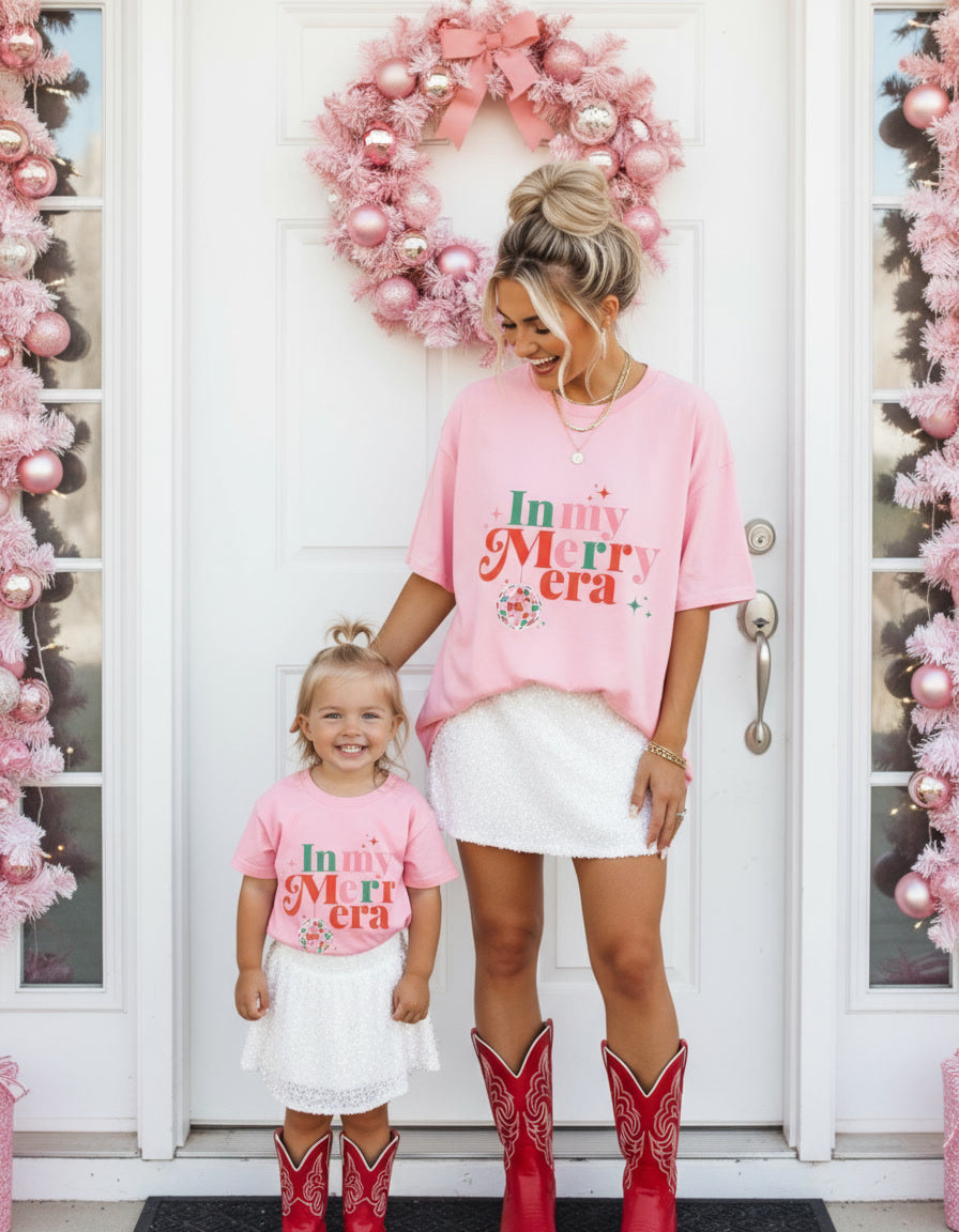In my Merry Era Mommy and Me Cute Christmas Shirts
