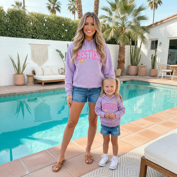 Lilac Besties Mama and Mini Matching Hoodies