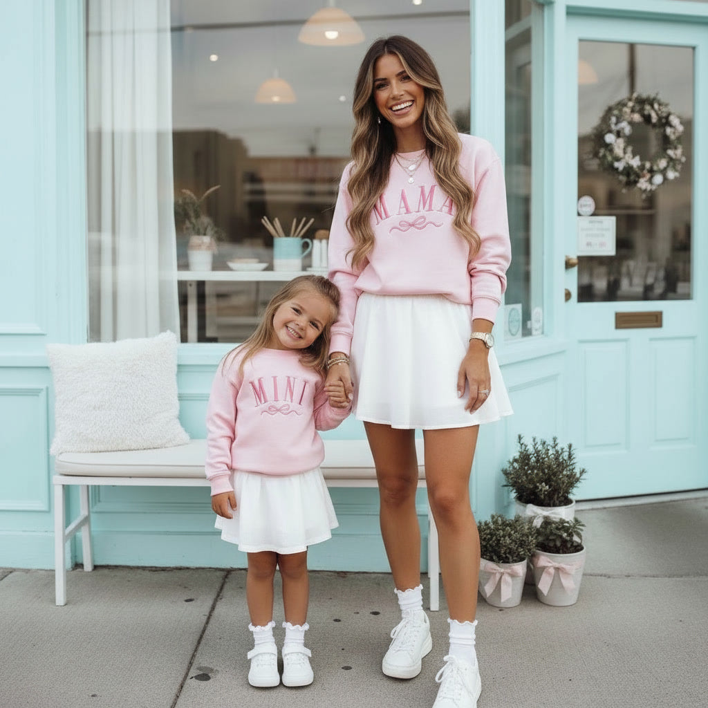 embroidered mama sweatshirt, mama sweatshirt, mama and mini, mommy and me outfits, gift for wife, Mothers day embroidery, mom shirt,mom gift