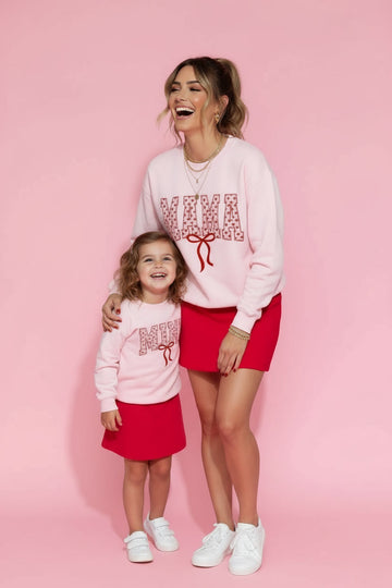 Pink Mama and Mini Valentine Sweatshirt Set