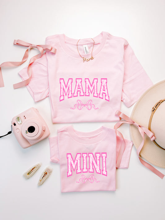 Coquette style Mommy and Me Shirts in Pink