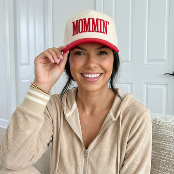 Mommin Embroidered Red Mom Hat