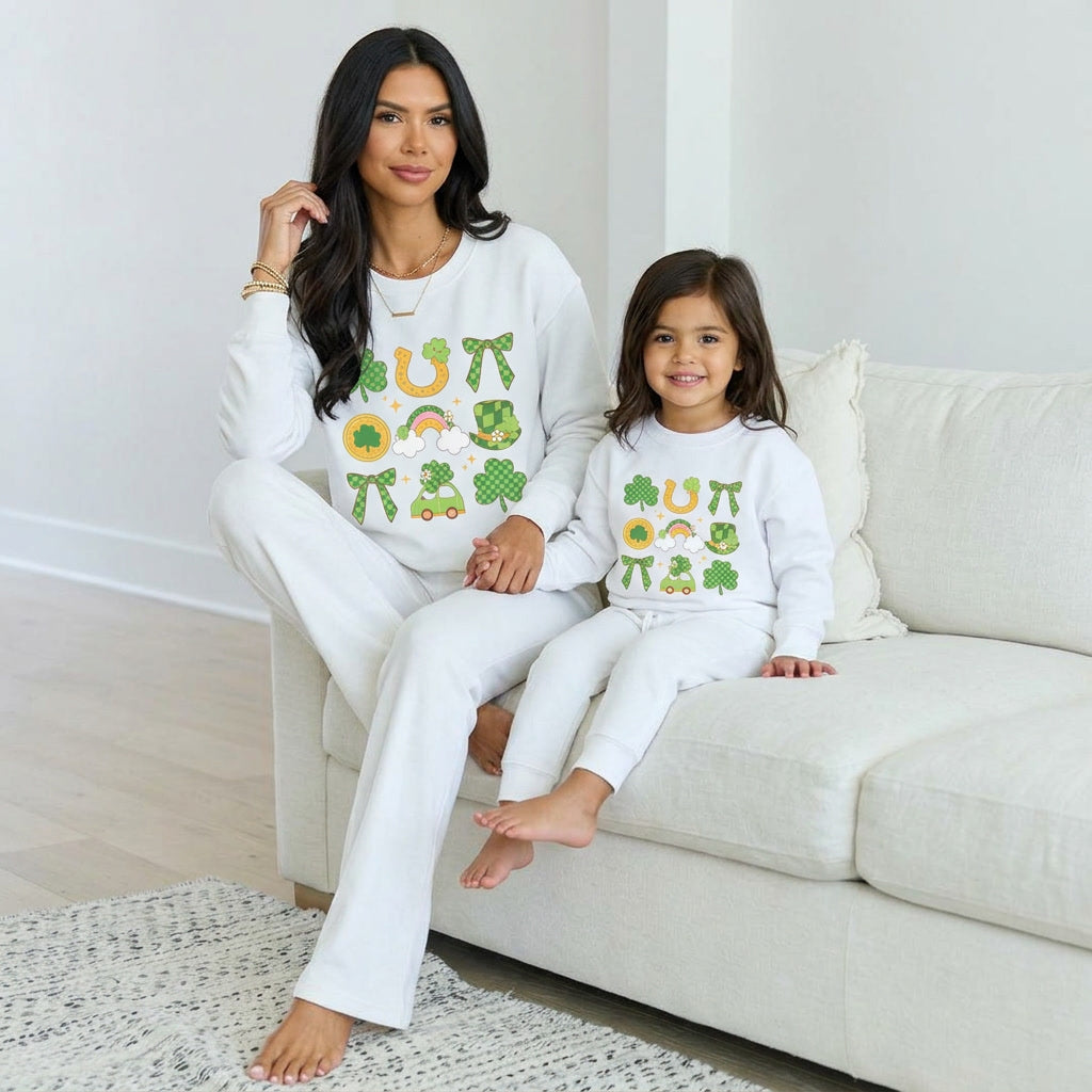 St. Patrick day mommy and me sweatshirts, mommy and me outfits, mommy and me outfits, st patricks shirt, st patricks sweatshirt, lucky shirt