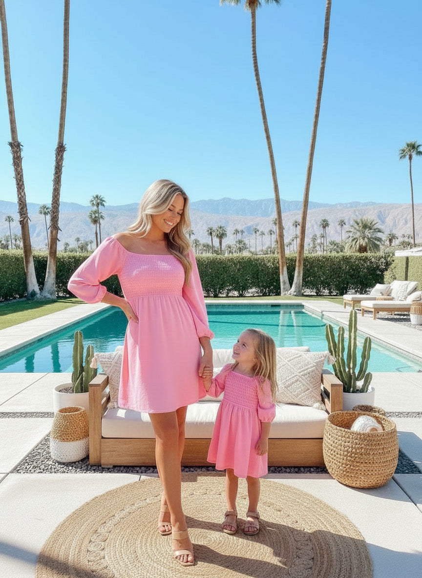 Pink Dress for Mom and Daughter Pink Dress for Mom and Daughter