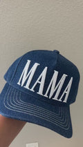 Mama Embroidered Hat for Moms | Dark Blue mom snapback hat | Everyday Mom Hat | Gift for Mom | Mom Uniform | Vintage Style Denim hat