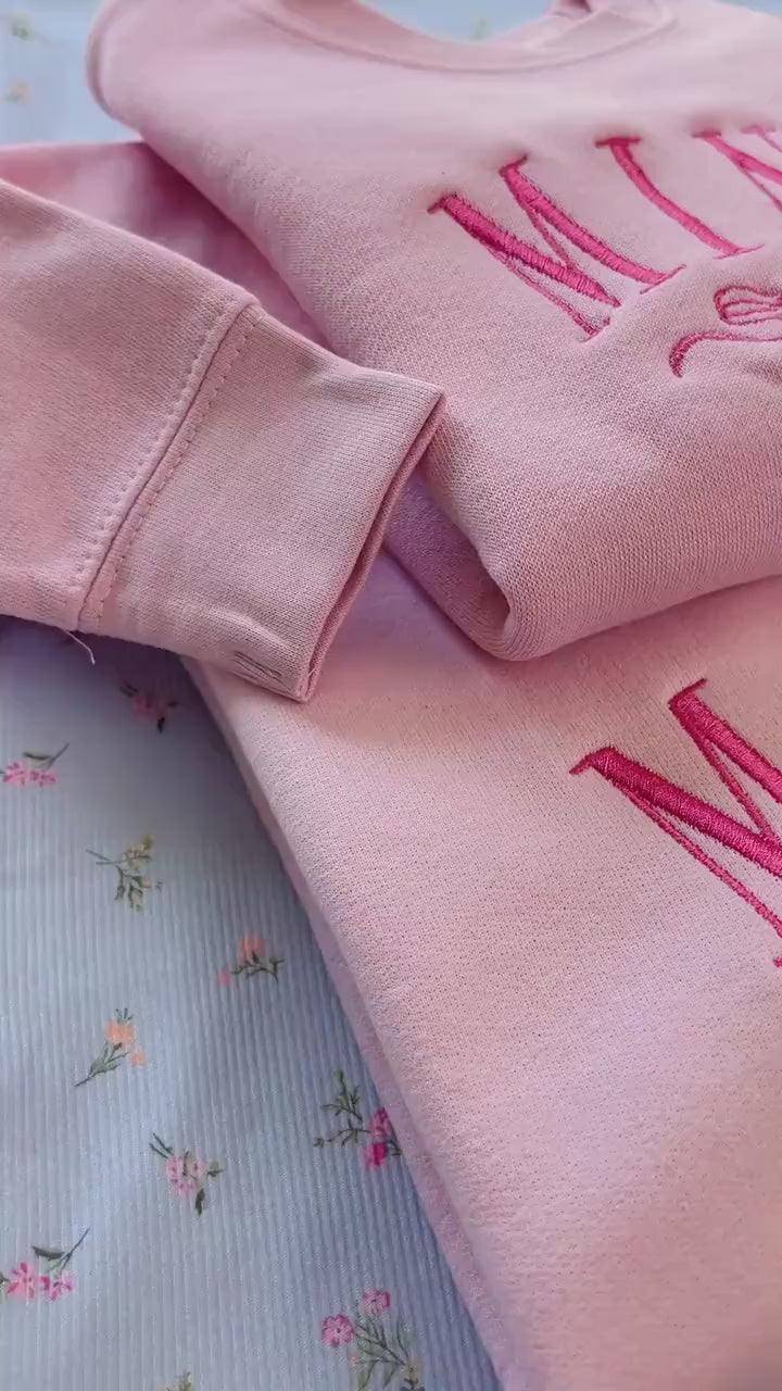 embroidered mama sweatshirt, mama sweatshirt, mama and mini, mommy and me outfits, gift for wife, Mothers day embroidery, mom shirt,mom gift