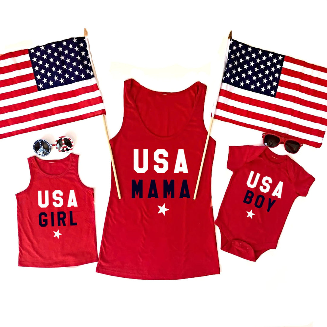 4th Of July Mommy and Me Matching Tank Top Outfits - LITTLE MIA BELLA