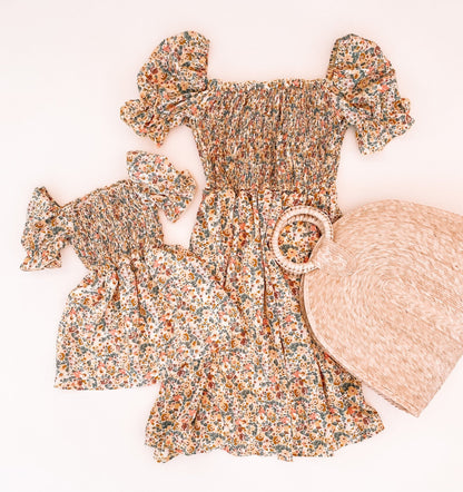 Anitas Yellow Floral Mommy & Me Matching Dresses - LITTLE MIA BELLA